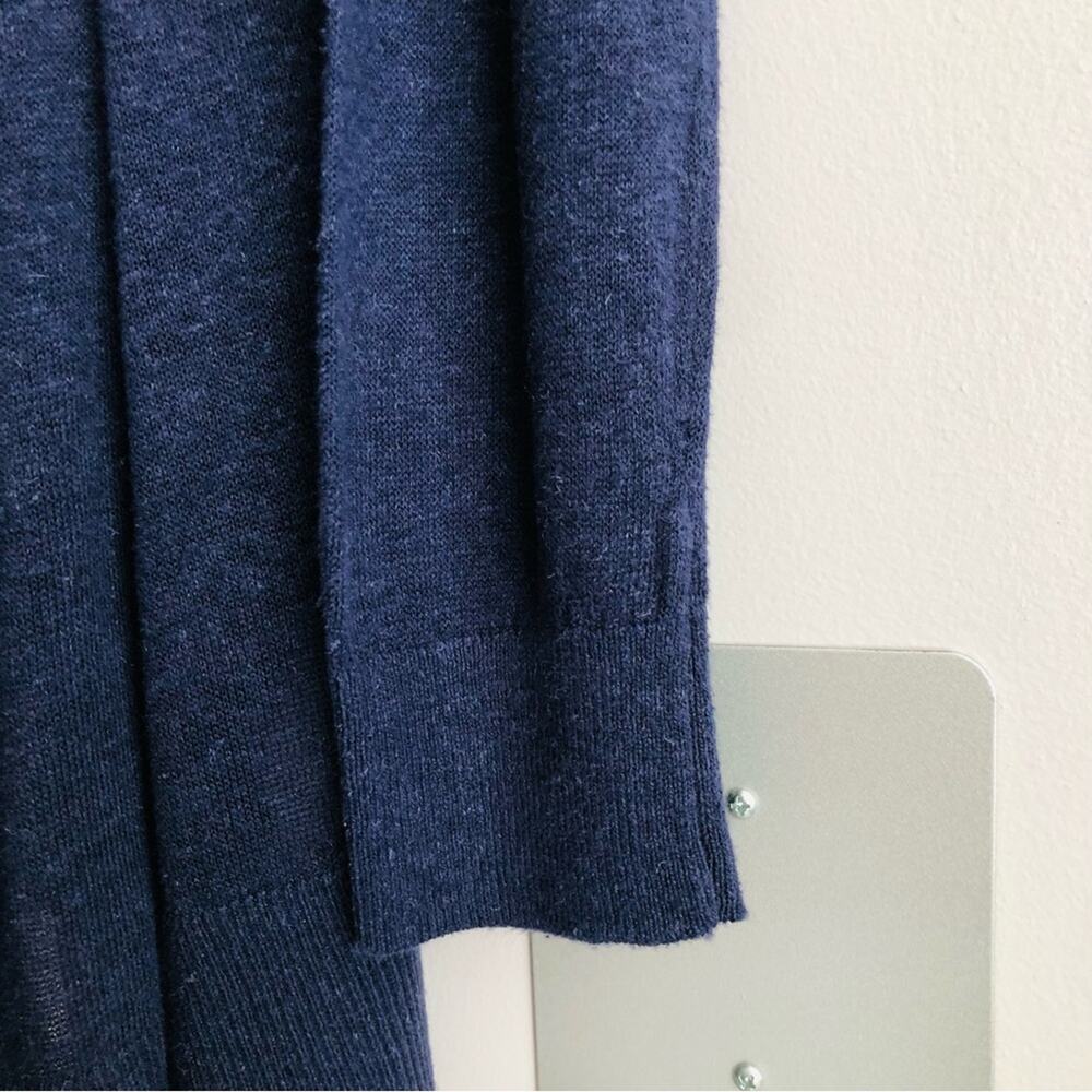 Cynthia Rowley Open Hooded Linen Blend Navy Blue Duster Cardigan Women’s Size S - Picture 4 of 6